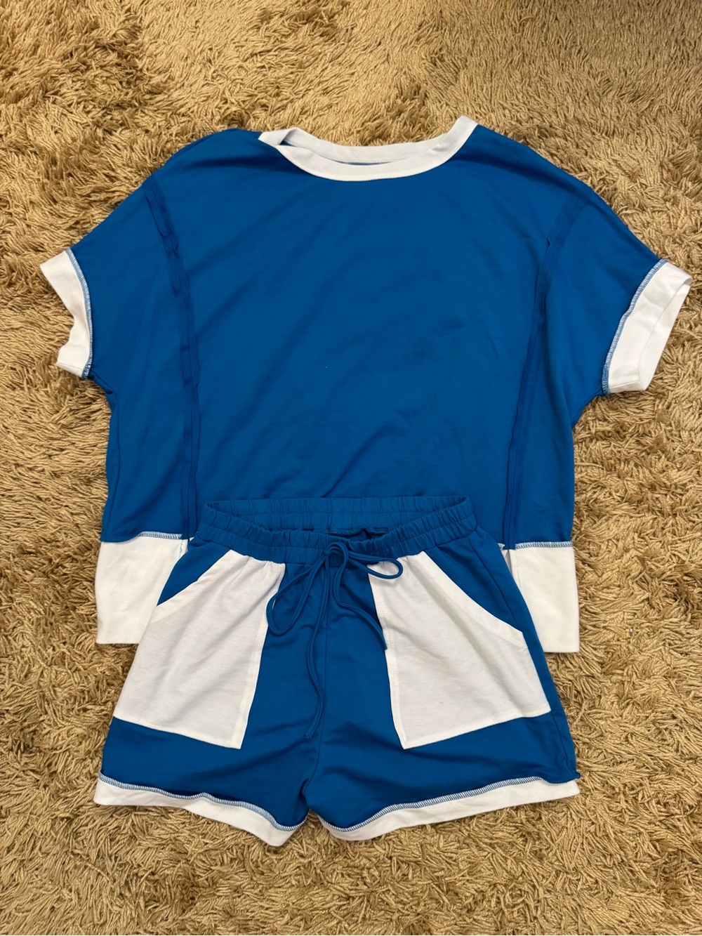 Stanley Blue and White Casual Top Detail